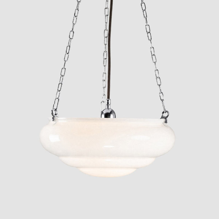 Art Nouveau 14" on 3 Chain Suspension Chrome & Opal Gloss - LOI3090572A