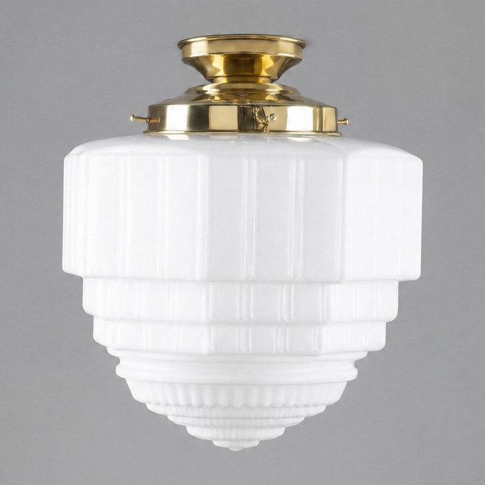 St Helens Batten Fix Light Polished Brass & Opal Gloss - 3090623