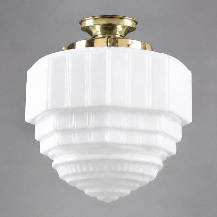 St Helens Batten Fix Light Polished Brass & Opal Gloss - 3090623