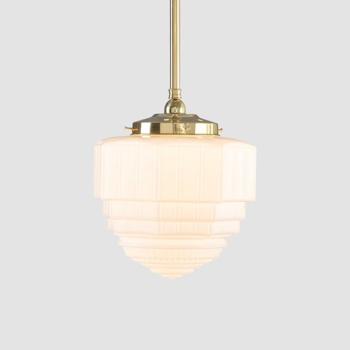 St Helens 8" Pendant Light on Rod Set 3/4" x 1/2M Polished Brass & Opal Matte - 3090626