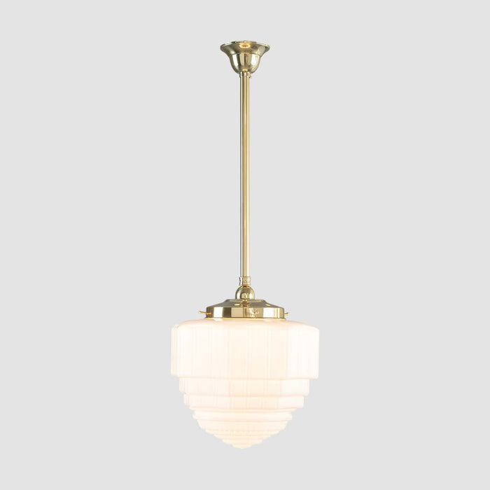 St Helens 8" Pendant Light on Rod Set 3/4" x 1/2M Polished Brass & Opal Matte - 3090626