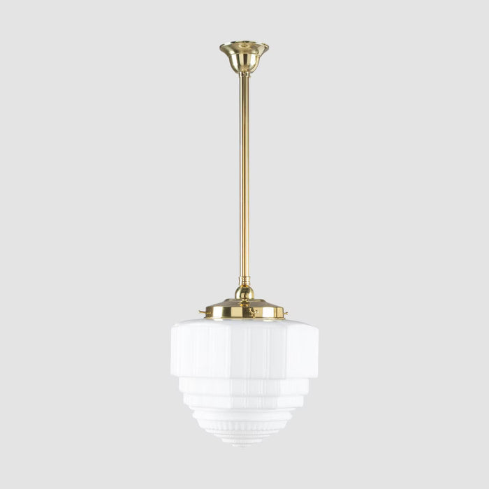St Helens 8" Pendant Light on Rod Set 3/4" x 1/2M Polished Brass & Opal Matte - 3090626