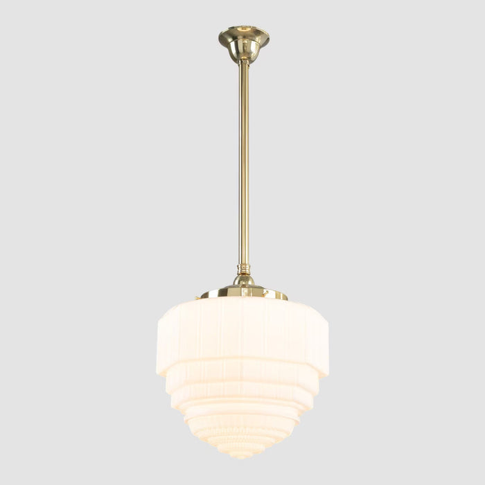 St Helens 8" Pendant Light on Rod Set 3/4" x 1/2M Polished Brass & Opal Matte - 3090626
