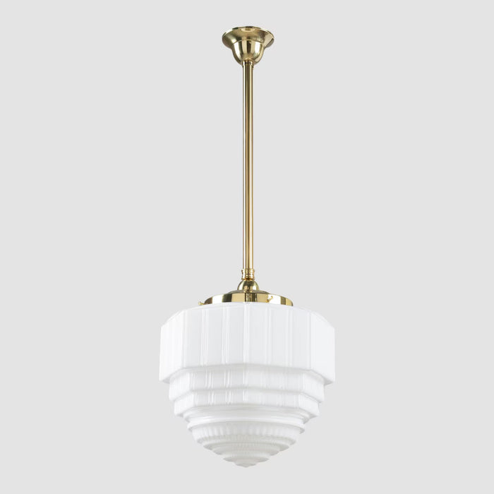 St Helens 8" Pendant Light on Rod Set 3/4" x 1/2M Polished Brass & Opal Matte - 3090626