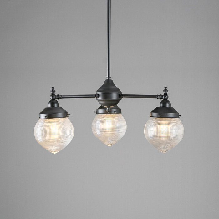 Bentleigh 3 Light Pendant Light Arms Down with Teardrop Hallophane Patina & Clear - 3090646