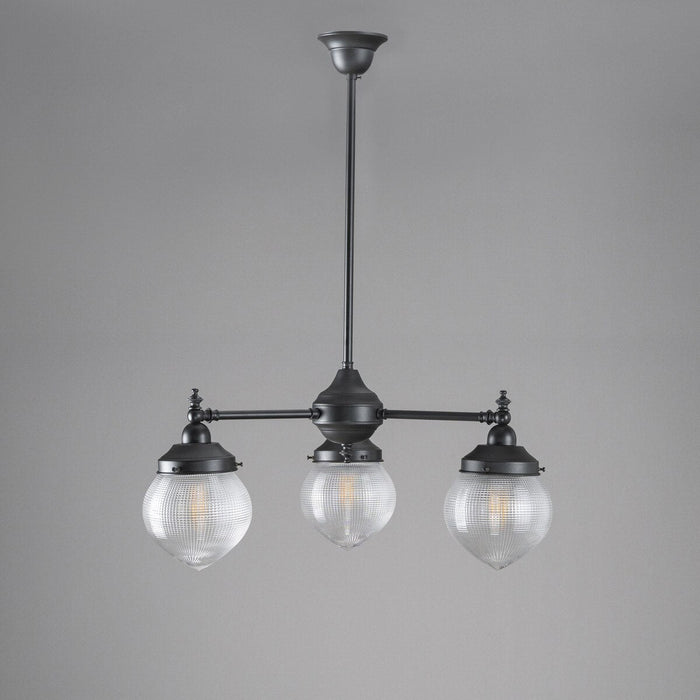 Bentleigh 3 Light Pendant Light Arms Down with Teardrop Hallophane Patina & Clear - 3090646