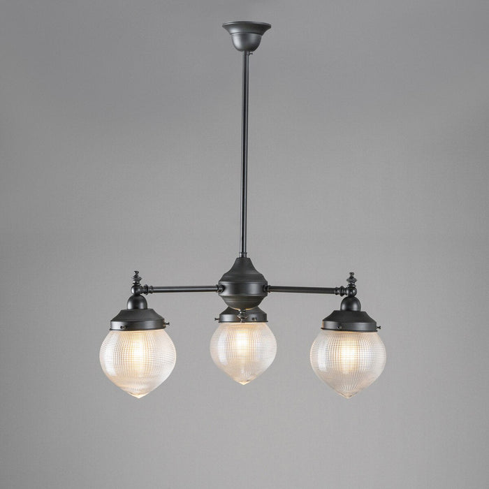 Bentleigh 3 Light Pendant Light Arms Down with Teardrop Hallophane Patina & Clear - 3090646