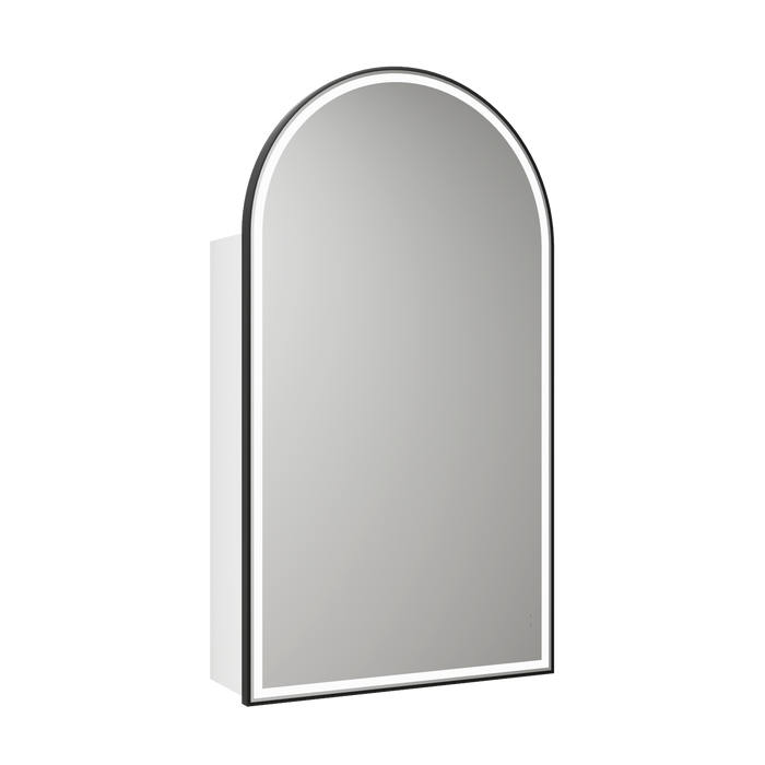 Canterbury LED Shaving Cabinet 3CCT Matte White With Matte Black Frame - LSCCAN-500-MW-MB