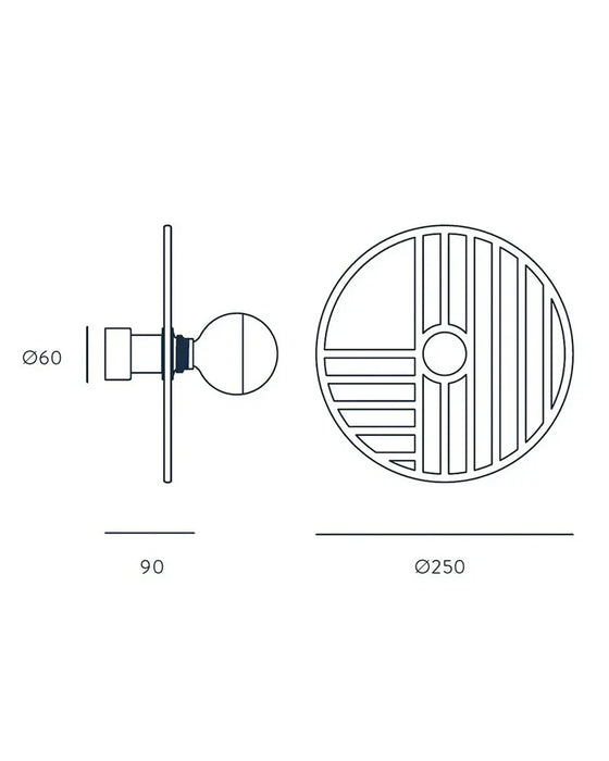 Line Small Wall Light Black & Chrome - ARO.A1053/5/NEG+1089/25/CHR