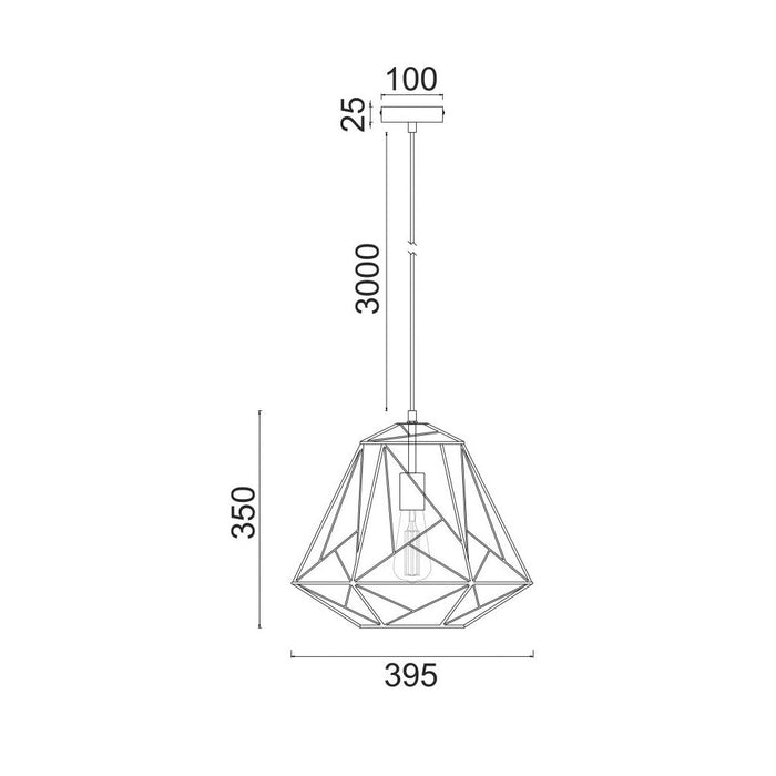 Buy Pendant Lights Australia Interior Iron Cage 1 Light Pendant Black & Brass - MARTE1
