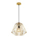 Buy Pendant Lights Australia Interior Iron Cage 1 Light Pendant Matt Gold & Black - MARTE2