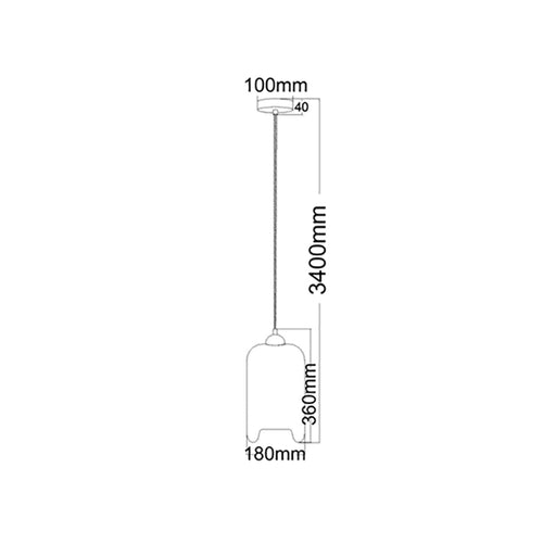 Buy Pendant Lights Australia MASON 1 Light Pendant With Clear Oblong Glass - MASON2