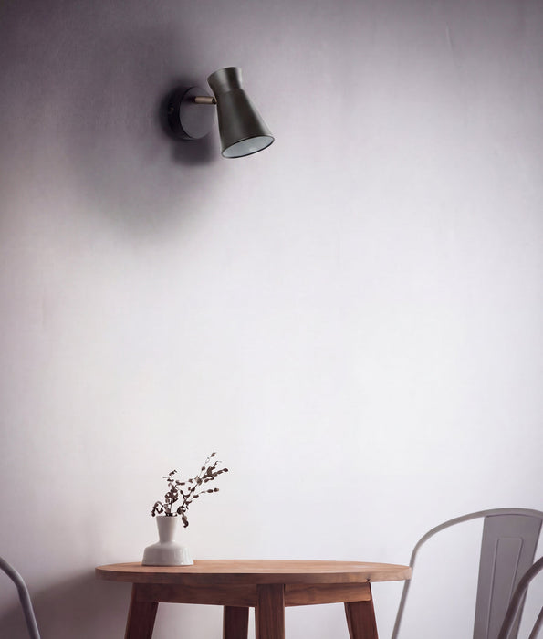Metco Adjustable Shade Wall Light Matte Black & Antique Brass - MECTO-W1