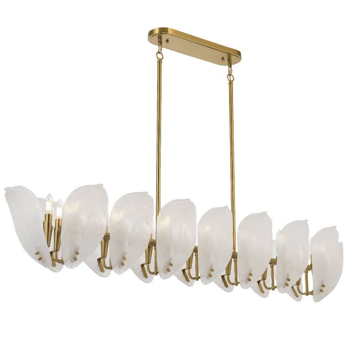 Monte 16 Light Rectangle Pendant Light Brass & Frost - MONTE PE16-BRS