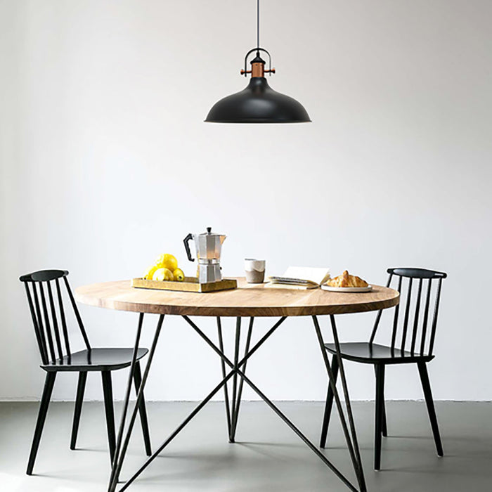 Buy Pendant Lights Australia NARVIK Black Dome With Copper Highlight 1 Light Pendant - NARVIK2