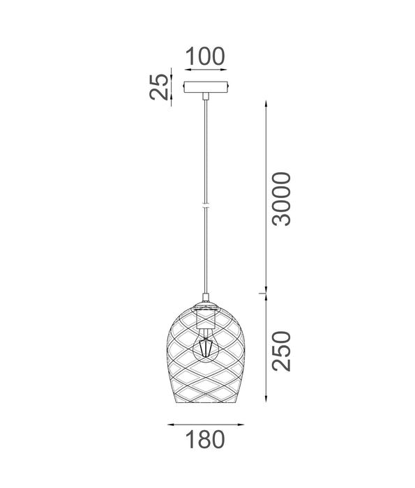 Neta Wine Glass Shade Segmented Pendant Purple - NETA5