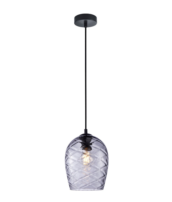 Neta Wine Glass Shade Segmented Pendant Smokey Black - NETA1