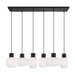 Buy Island Pendant Lights Australia Nori 6 Light Island Pendant Matt Black & Opal Matt - NORI PE6-BKOM