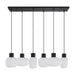 Buy Island Pendant Lights Australia Nori 6 Light Island Pendant Matt Black & Opal Matt - NORI PE6-BKOM
