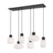 Buy Island Pendant Lights Australia Nori 6 Light Island Pendant Matt Black & Opal Matt - NORI PE6-BKOM