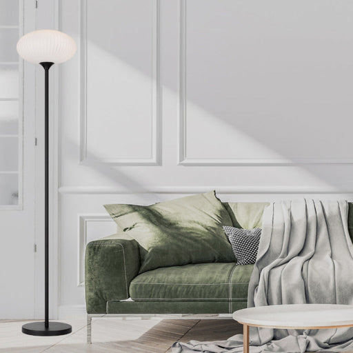 Buy Floor Lamps Australia Nori 1 Light Floor Lamp Black & Opal Matt - NORI FL-BKOM