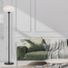 Buy Floor Lamps Australia Nori 1 Light Floor Lamp Black & Opal Matt - NORI FL-BKOM