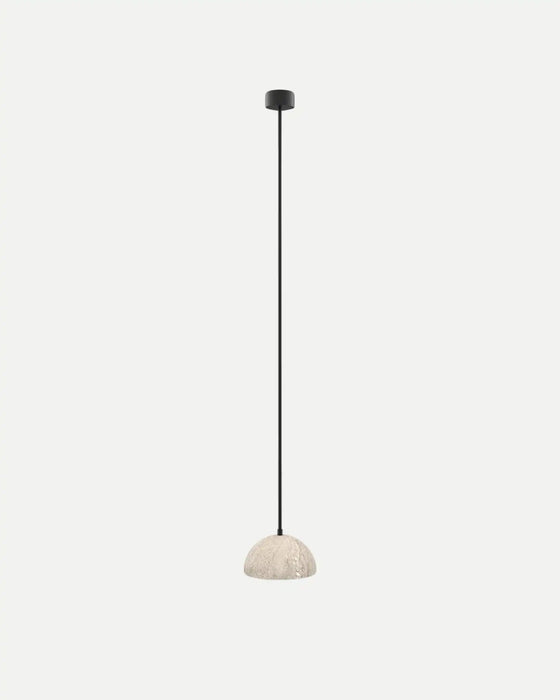 Big Dussa Pendant Light Matte Black & Travertine - ARO.C1307/L/NEG-TRA