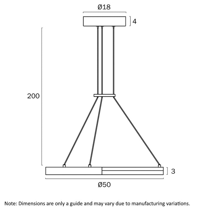 Buy LED Pendants Australia OSTROM LED Pendant W500mm Gold 3000K - OSTROM PE50-CG