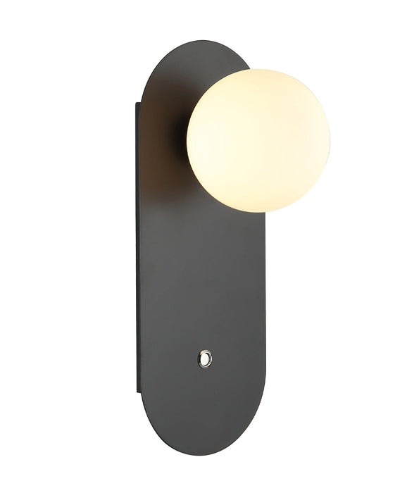 Ovalis Interior Oblong Base With Switch Wall Light Black - OVALIS2