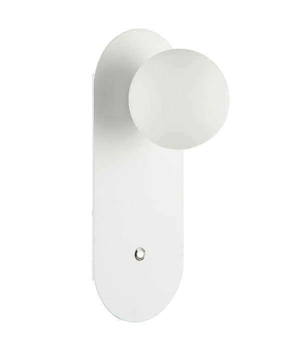 Ovalis Interior Oblong Base With Switch Wall Light White - OVALIS3