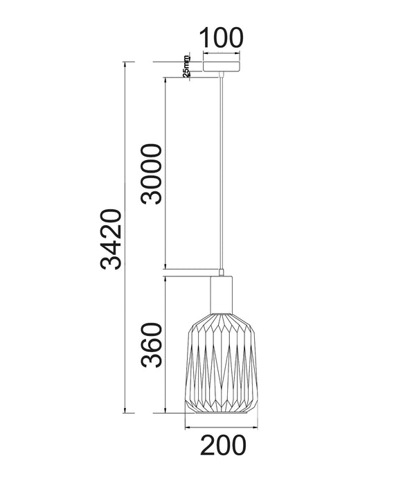 Papel Jar Glass Pendant Light Opaque Glass - PAPEL4