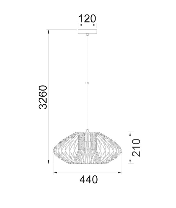 Parrilla 440mm Oval Cage Pendant Light Matte Black - PARRILLA1