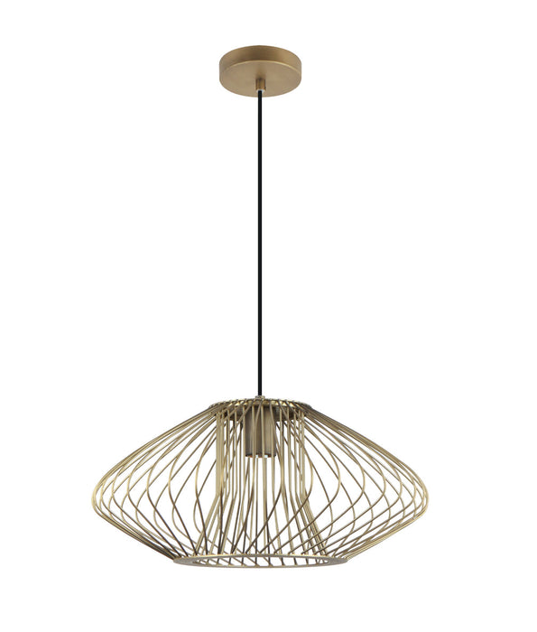 Parrilla 440mm Oval Cage Pendant Light Imitation Antique Brass - PARRILLA2
