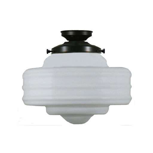 Buy DIY Batten Fix Lights Australia DIY Batten Fix Patina Black With 14" Detroit Opal Matt Glass - 3020039