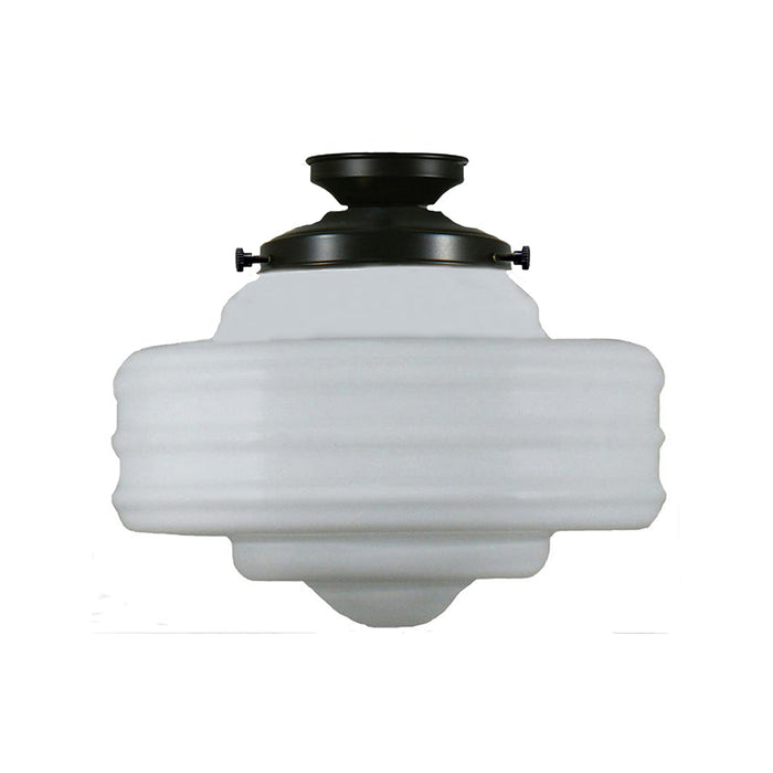 Buy DIY Batten Fix Lights Australia DIY Batten Fix Patina Black With 14" Detroit Opal Matt Glass - 3020039