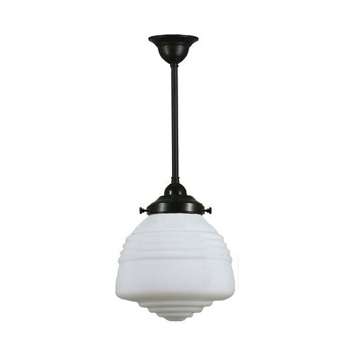 Buy Pendant Lights Australia Single Rod Pendant Patina Black With Domec Opal Matt Glass - 3020131
