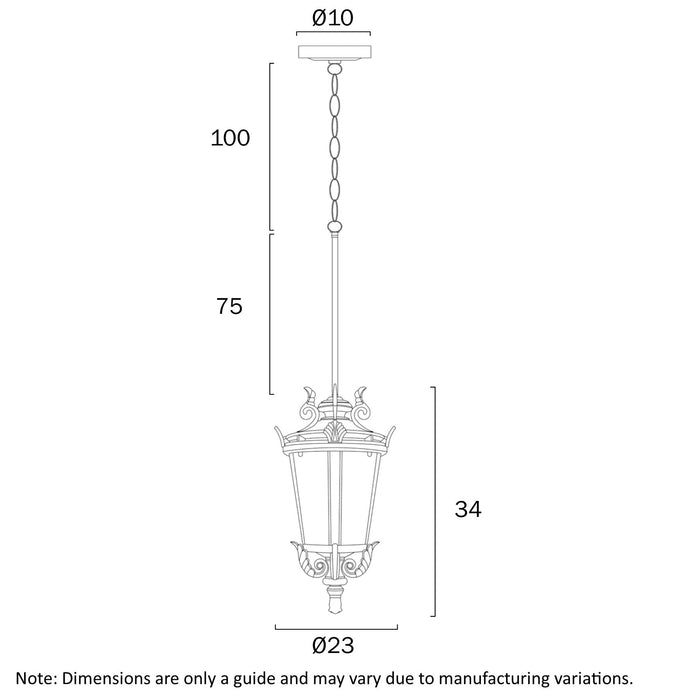 Pedral 230mm Ceiling Lanterns Black - PEDRAL PE23-BK
