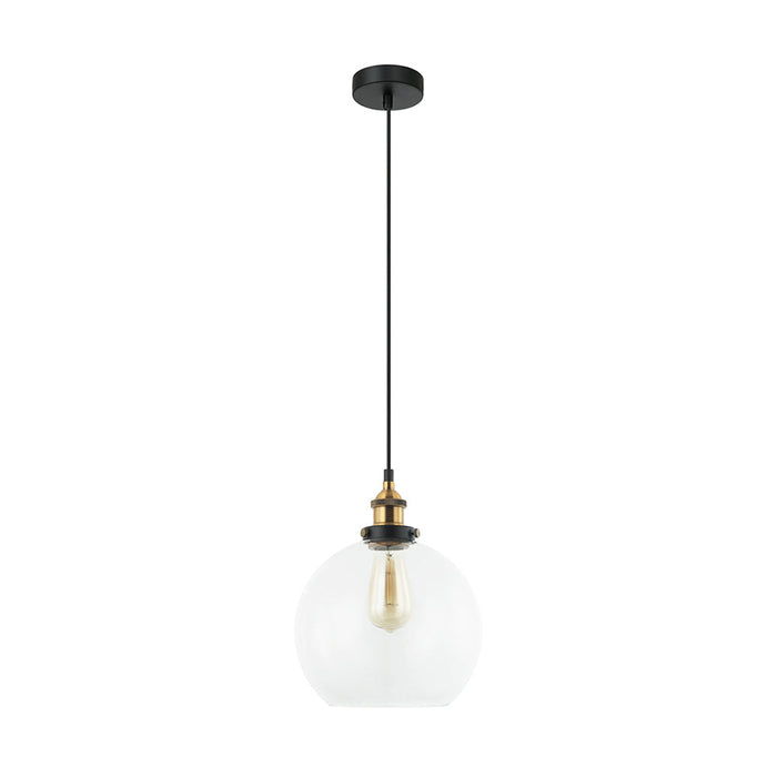 Buy Pendant Lights Australia Interior Clear Wine Glass Shape With Antique Brass Highlight 1 Light Pendant - PESINI1