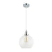 Buy Pendant Lights Australia Interior Clear Wine Glass Shape With Chrome Highlight 1 Light Pendant - PESINI4