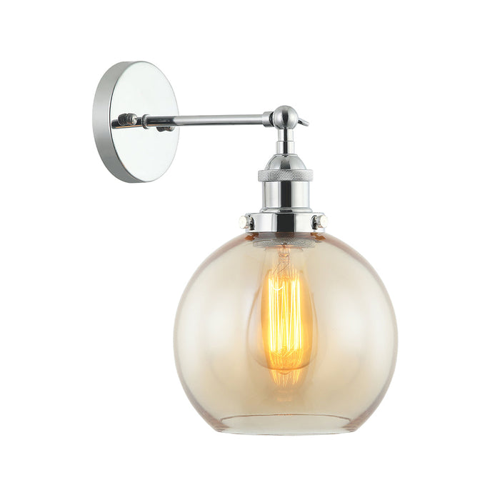 Buy Wall Sconce Australia Interior Amber Wine Glass Shape With Chrome Highlight 1 Light Wall Light - PESINI6W