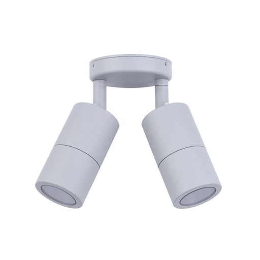 Buy Exterior Spotlights Australia GU10 Exterior Double Adjustable Wall Pillar Light Matt Grey IP65 - PG2ASIL