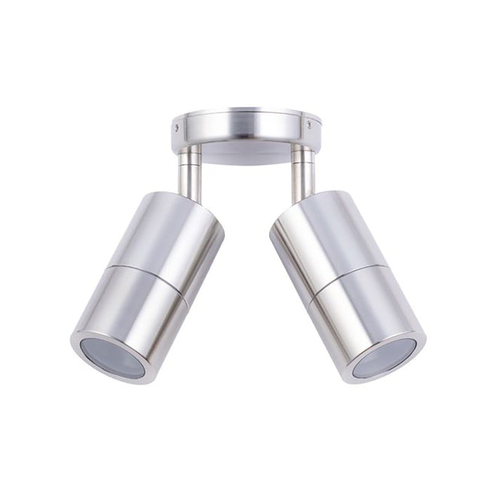 Buy Exterior Spotlights Australia GU10 Exterior Double Adjustable Wall Pillar Light 316 Stainless Steel IP65 - PG2ASS
