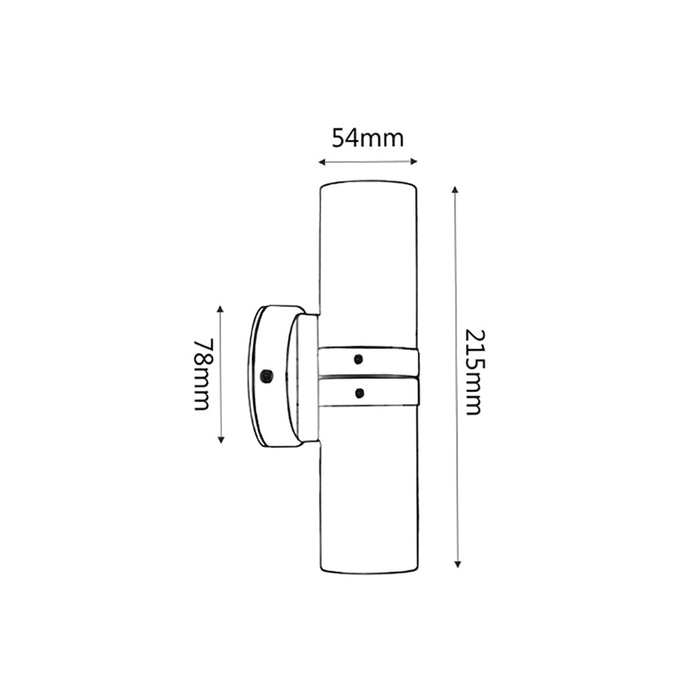 Buy Up / Down Wall Lights Australia GU10 Exterior Double Fixed Up/Down Wall Pillar Light Copper IP54 - PGUDCEC