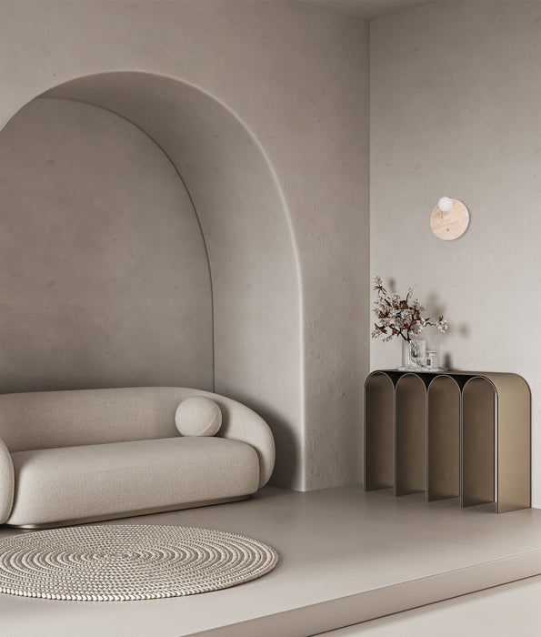 Poi Round Base Wall Light Opal & Beige - POI2