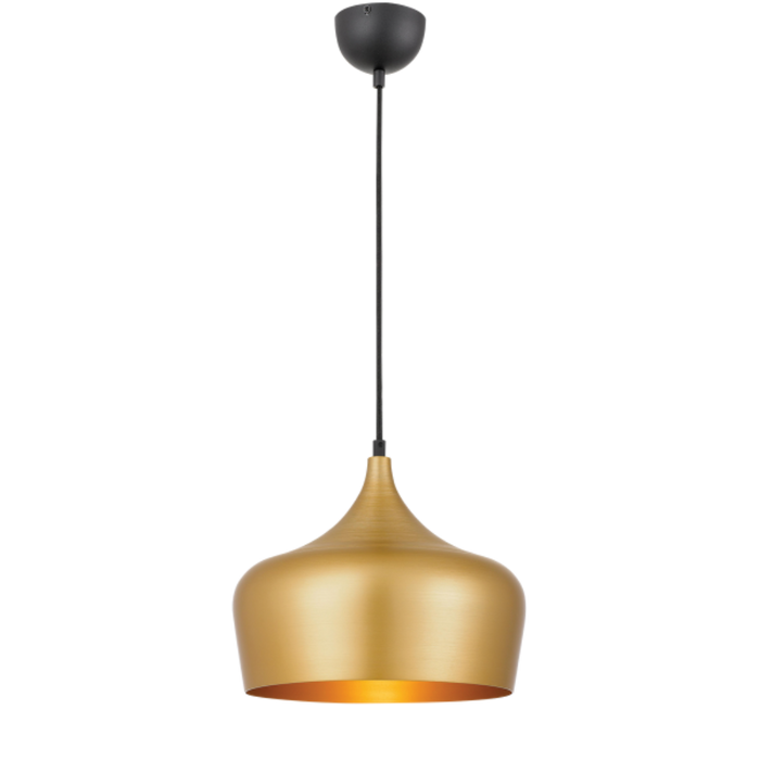Buy Pendant Lights Australia Polk-30 1 Light Pendant Gold Brushed, Black POLK PE30-GDB