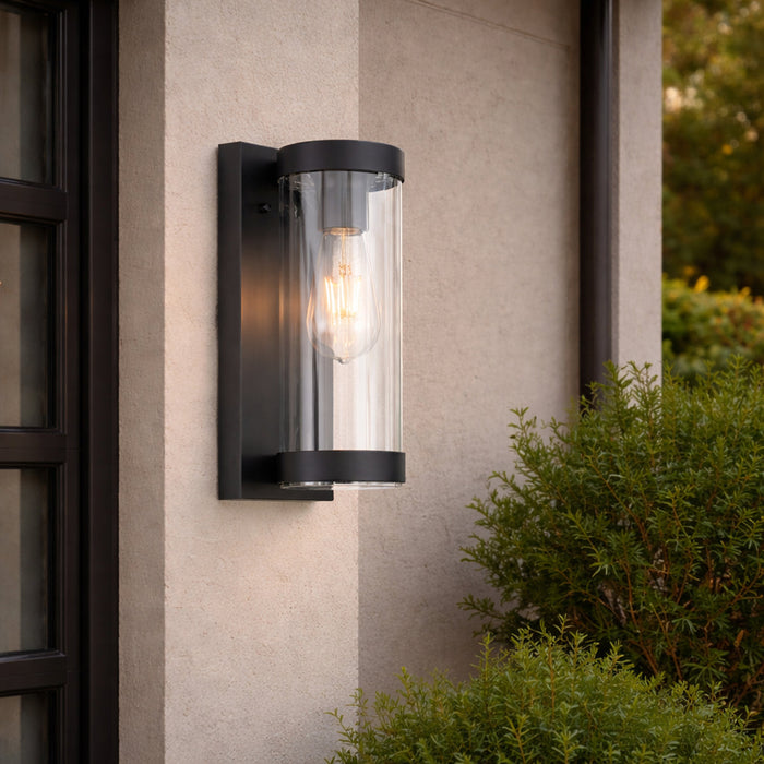 Provo Exterior Wall Light Black & Clear - PROVO EX-BKCL