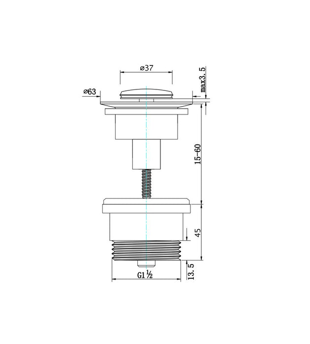 Xulu Universal Pop-Up Waste Chrome - PU-X-32-40