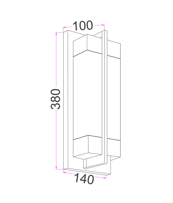 Puente Rectangular Wall Light Brass & White - PUENTE1