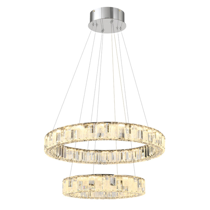 Rias LED 2 Tier Pendant 48W Tri Colour Chrome - RIAS PE2T-CH3C