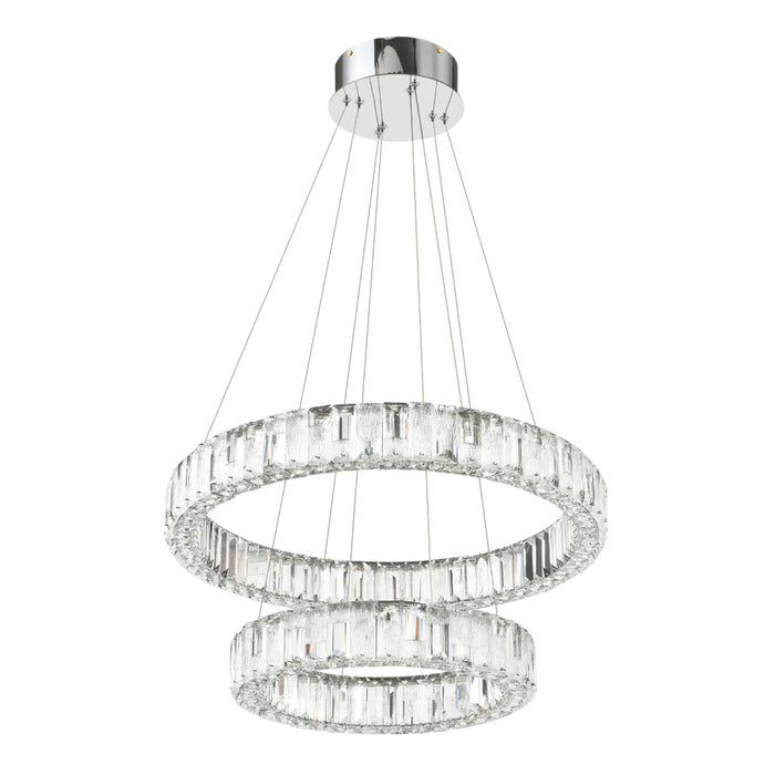 Rias LED 2 Tier Pendant 48W Tri Colour Chrome - RIAS PE2T-CH3C